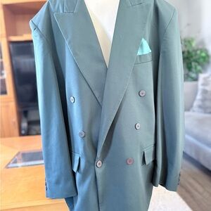 Men's Double-Breasted Blazer in Teal